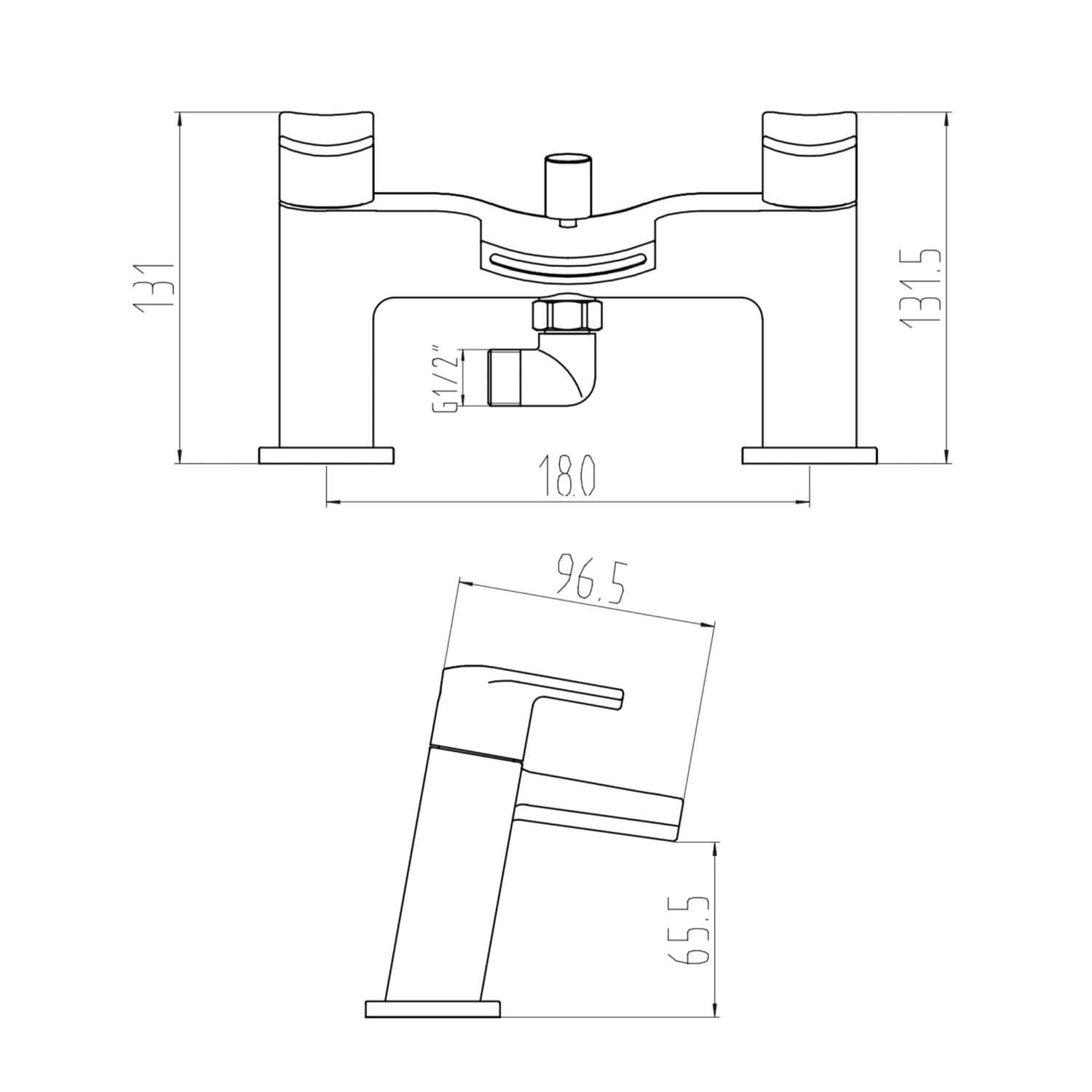 Leo Bath Shower Mixer with shower kit and wall bracket TAP233_2