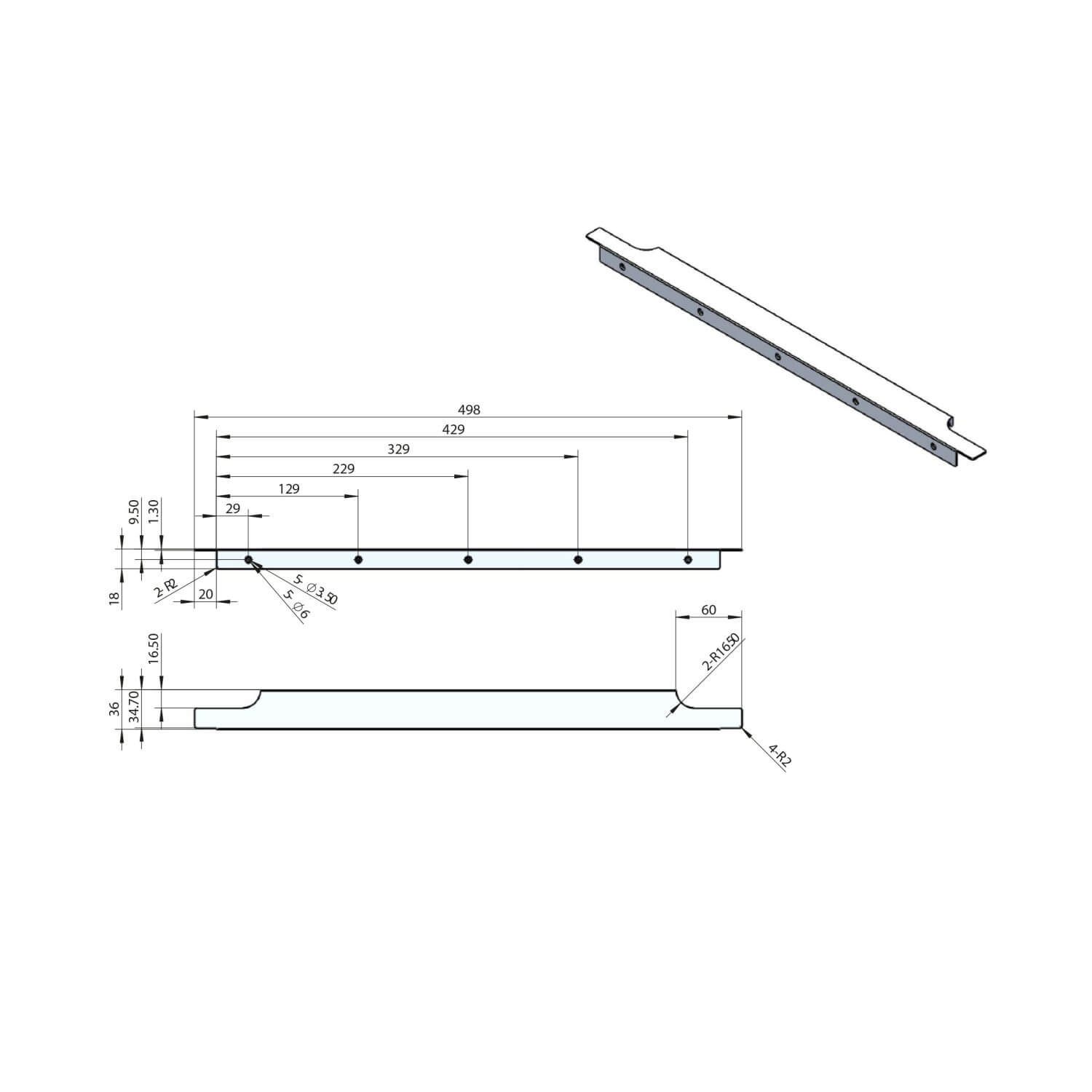 Mono Black Wall Hung Range - 600 wrap over Handle BLACK-600HANDLE_2