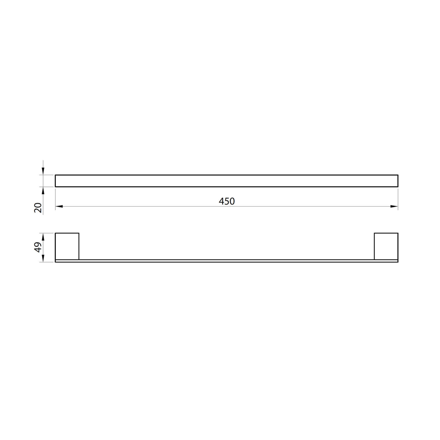 Mono Black Towel Bars - Various Sizes MONOACC-003_2