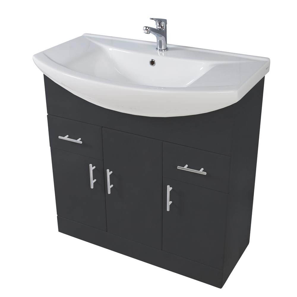 Lanza 950mm Basin Unit - Gloss White POLAR-950-BASINUNIT_2