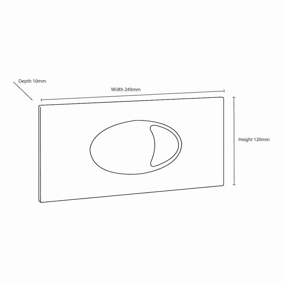 Large Black Dual flush plate & access panel 240x120mm CISTERN-BUTTON-BLACK_2