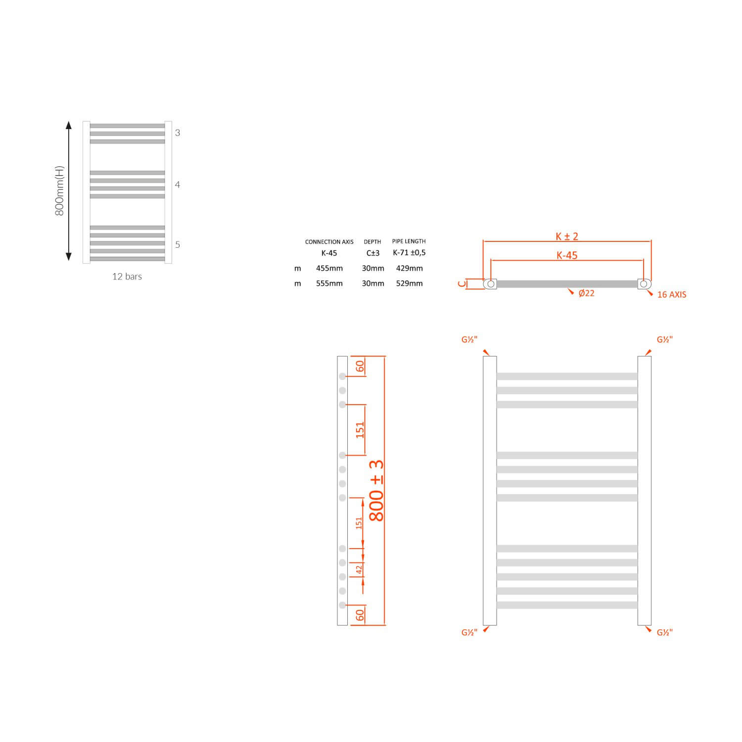 Chrome Ladder Towel Rail 600 X 800 RAIL-004_2