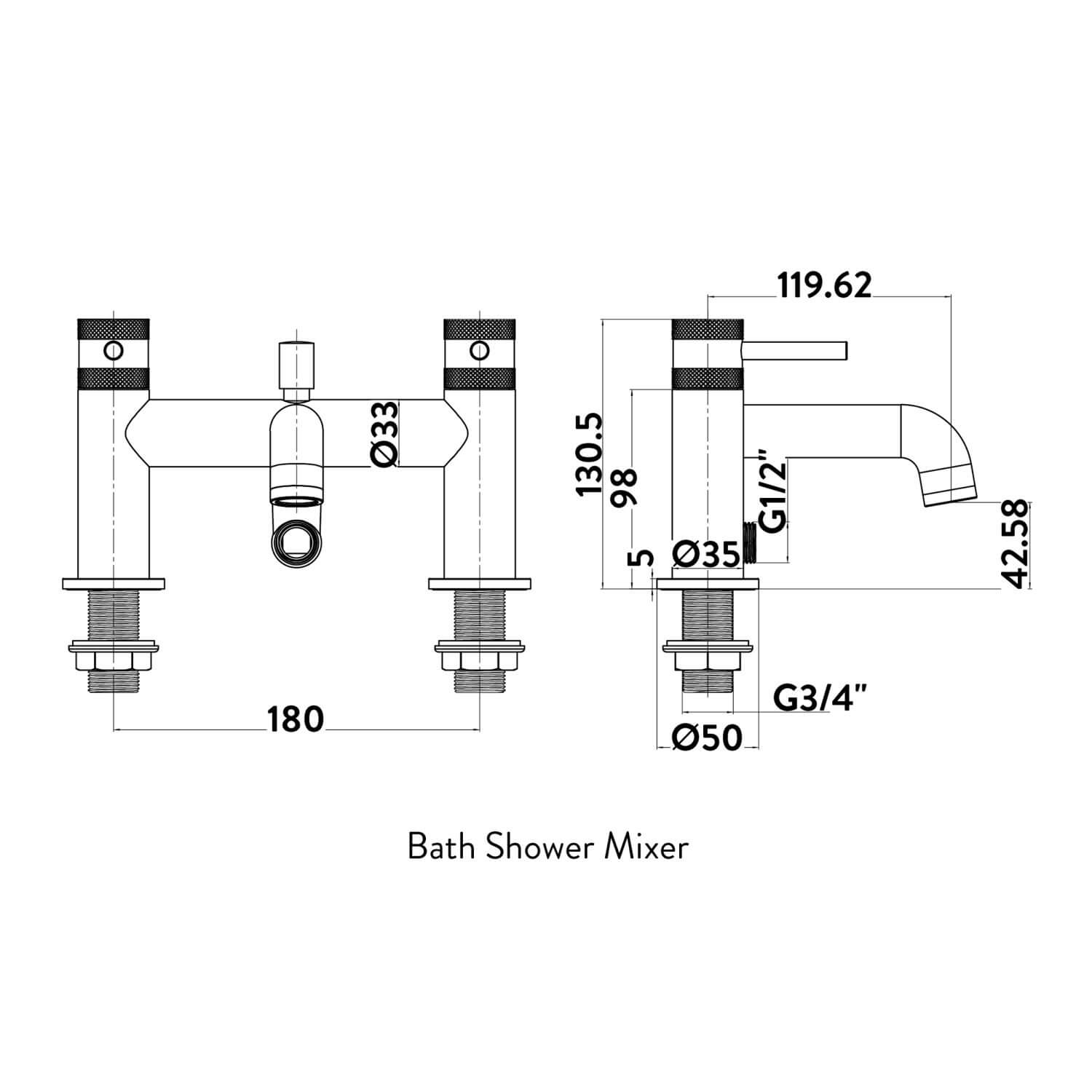 Core Bath Shower Mixer - Chrome NU-010_2