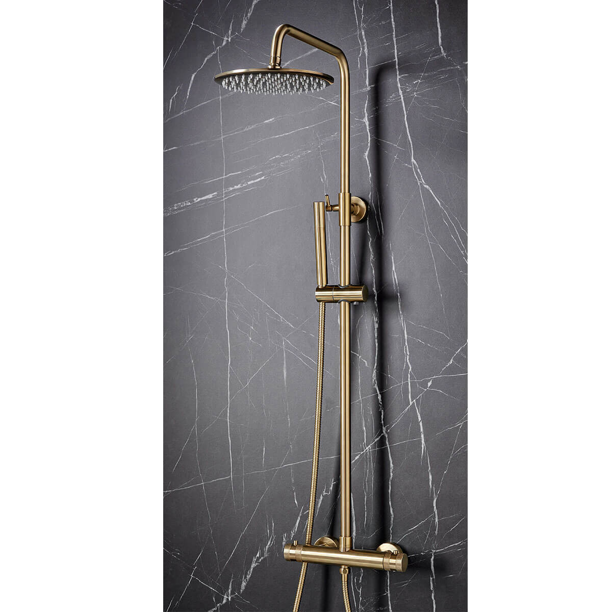 Core Round Rigid Riser Shower - Brushed Brass NU-021_2