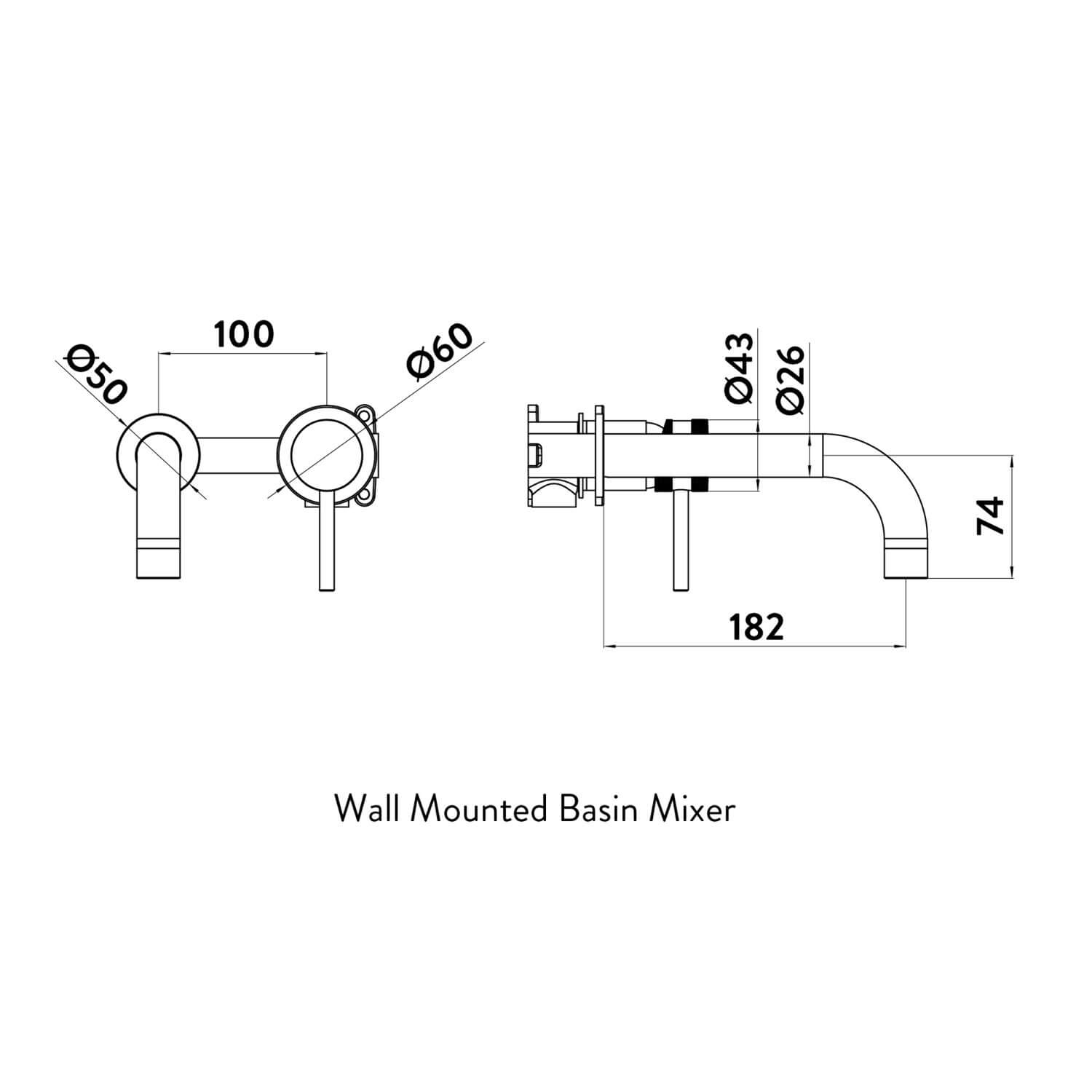 Core Wall Mounted Basin Tap - Chrome NU-013_2