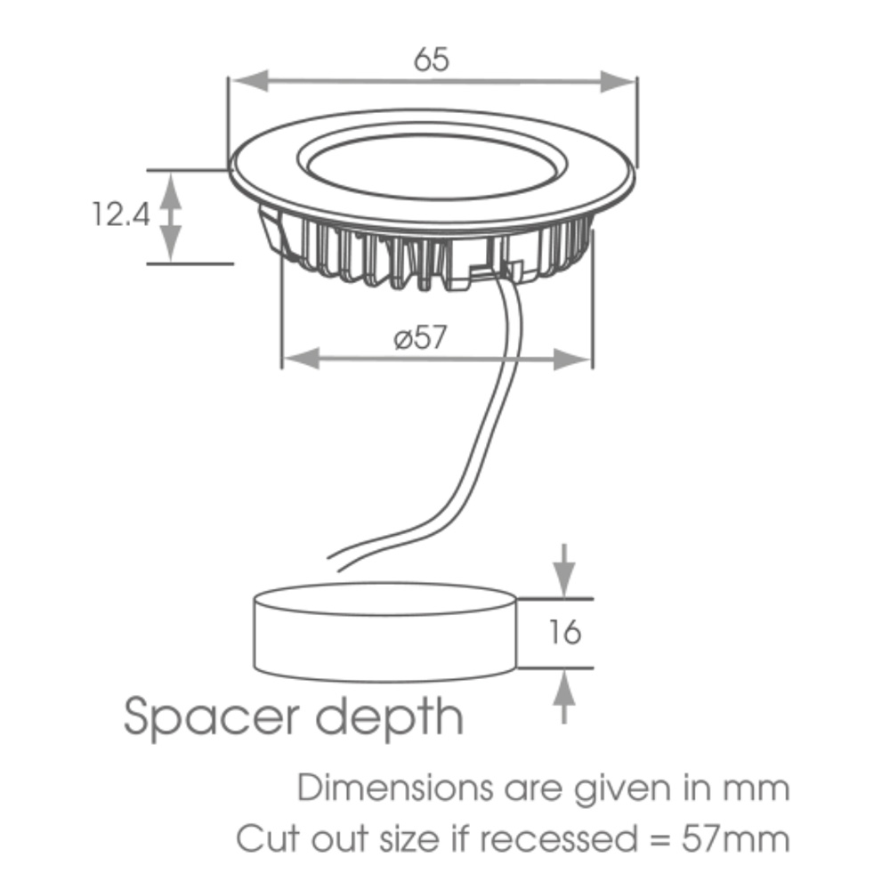 Sirius Recessed/Surface Light Dimensions