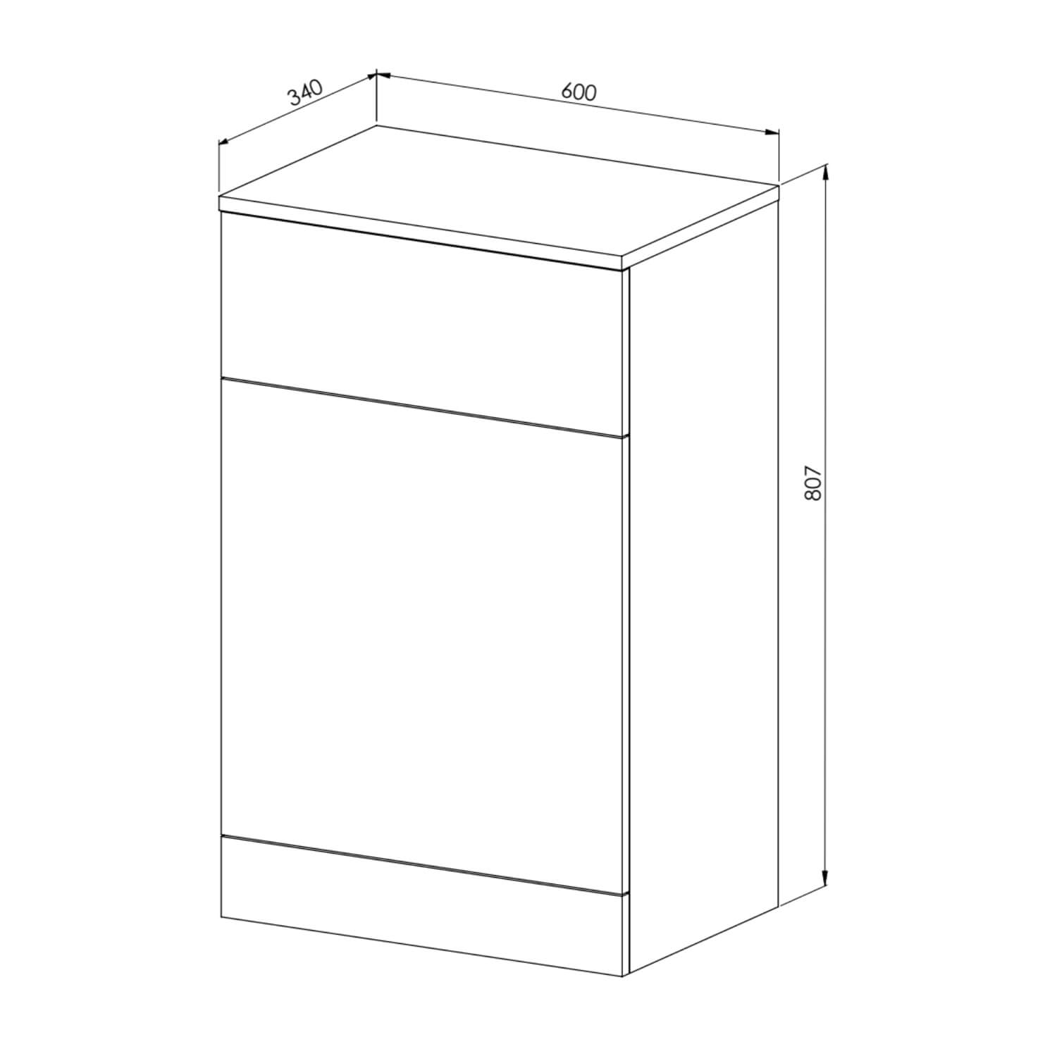 Lanza 600mm WC Unit - Gloss White POLAR-600WCUNIT_3