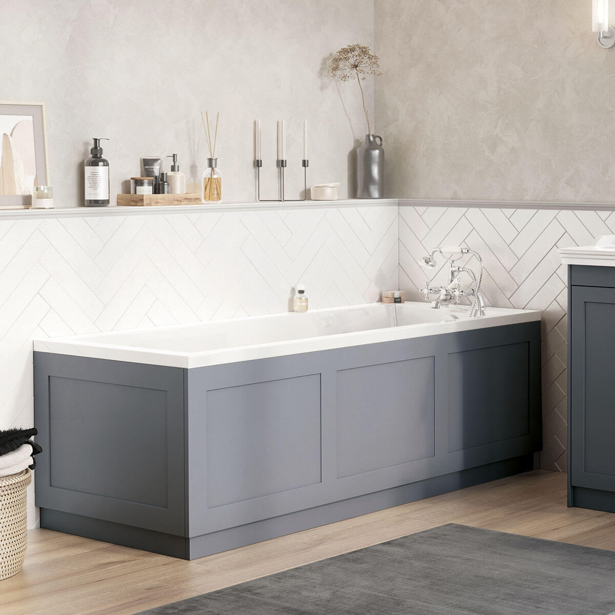 Classica Front Bath Panel - 1700mm - Chalk White CLASSICA-FRONT1700PANEL-CHWTE_2