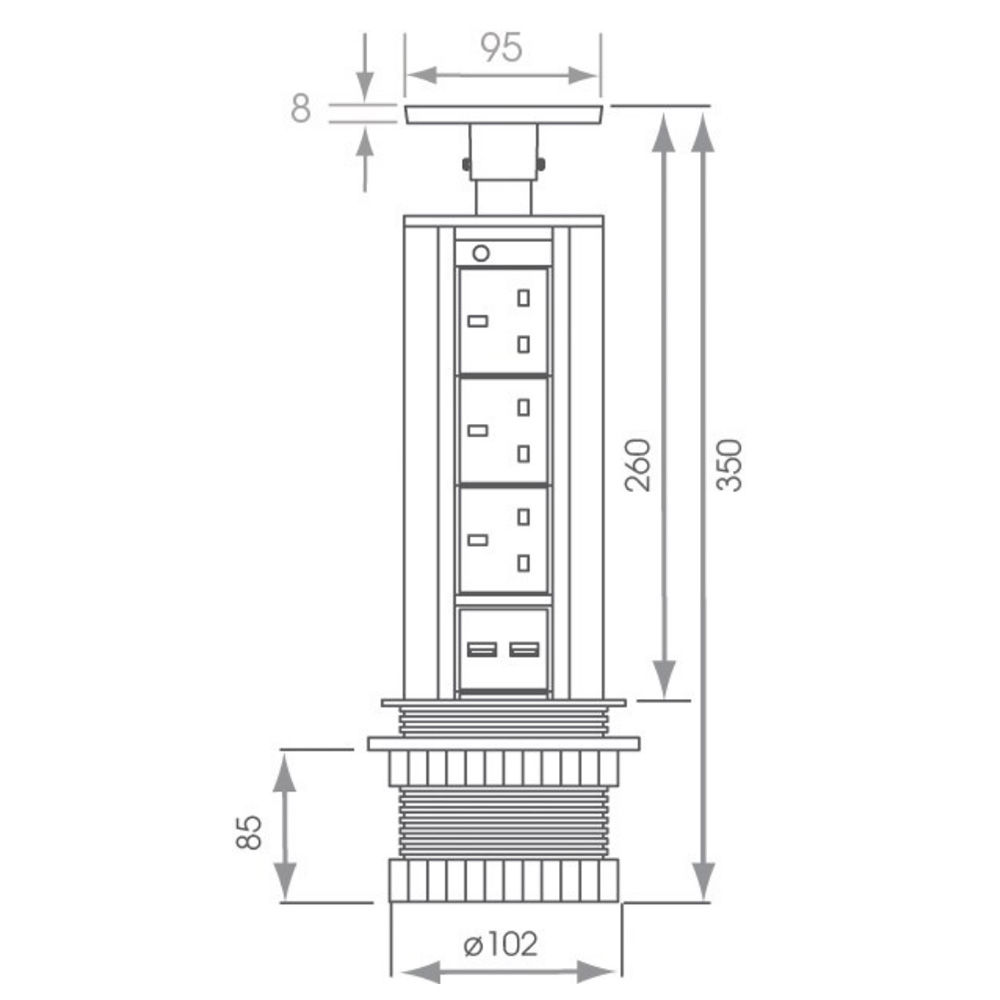 Pop Up Socket Dimensions