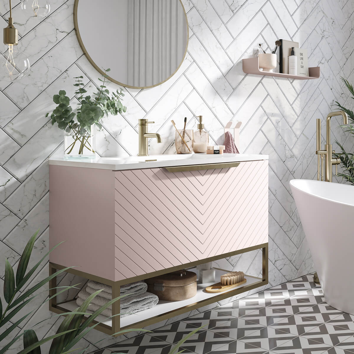 Chevron 40cm Handle Brushed - Brass CHEVRON-40HANDLE-BB_3