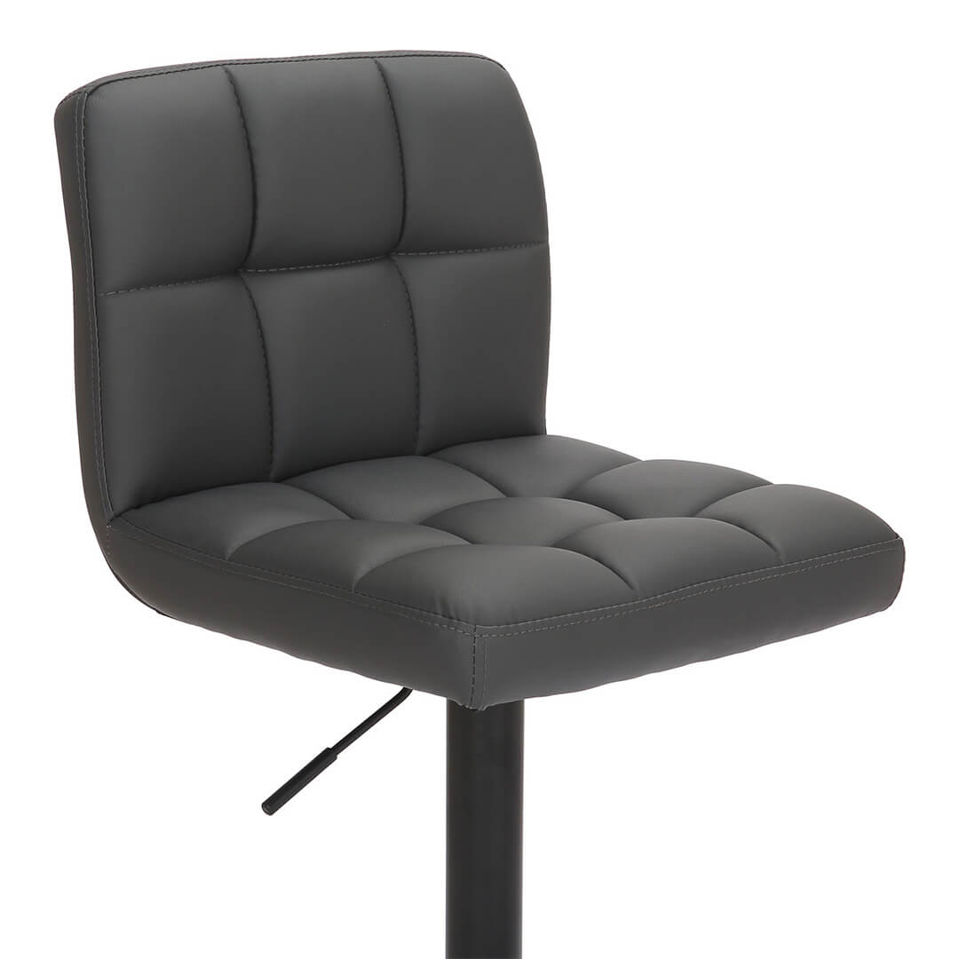 AURORA-Allegro-Matt-Black-Bar-Stool-Charcoal-Seat-Pad