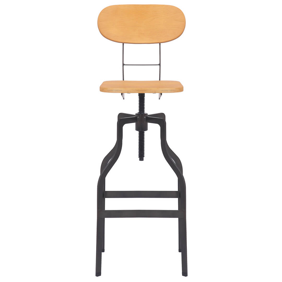 AURORA-Bolzano-Industrial-Bar-Stool-Natural-Front