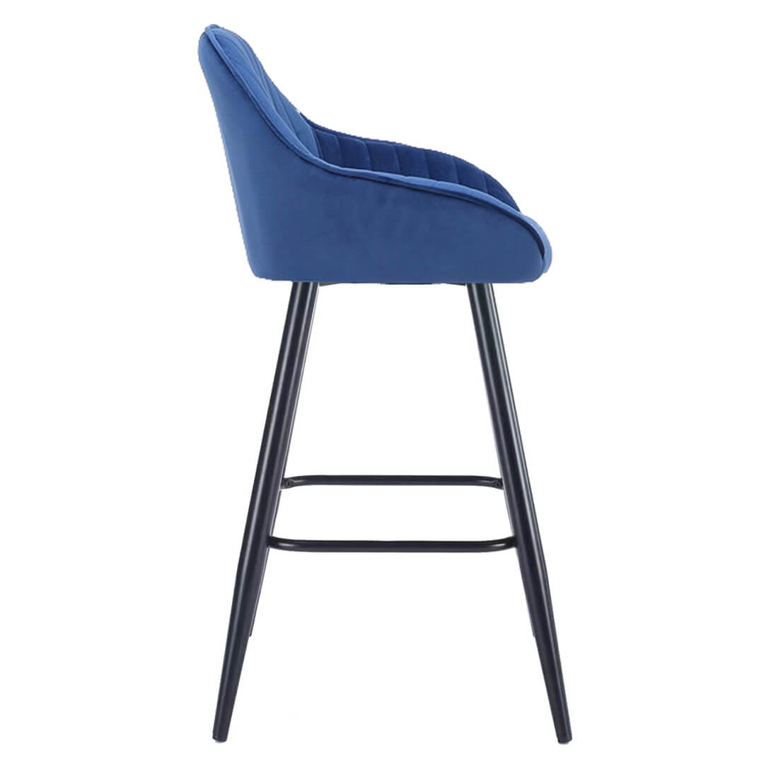 AURORA-Velluto-Velvet-Bar-Stool-Grey-Left-Side