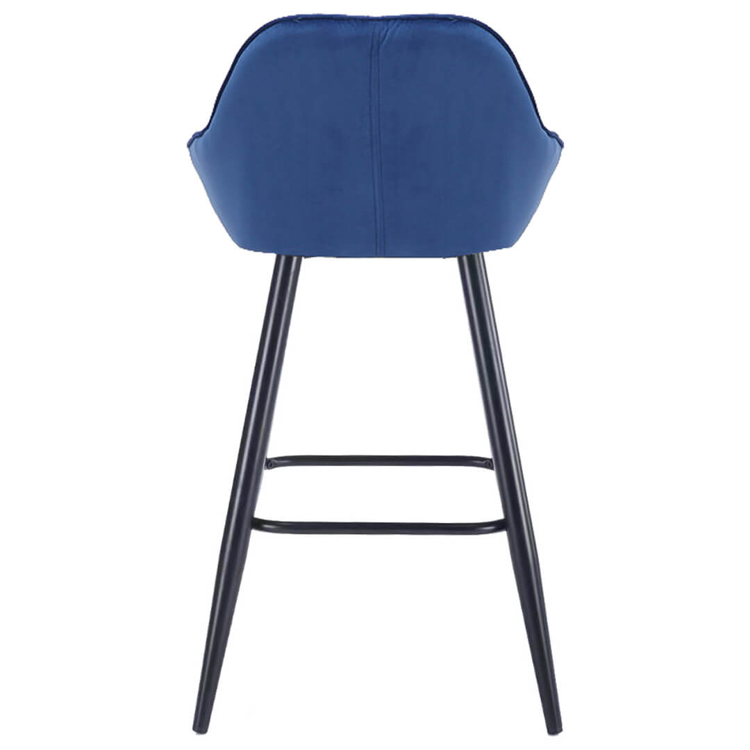 AURORA-Velluto-Velvet-Bar-Stool-Grey-Rear