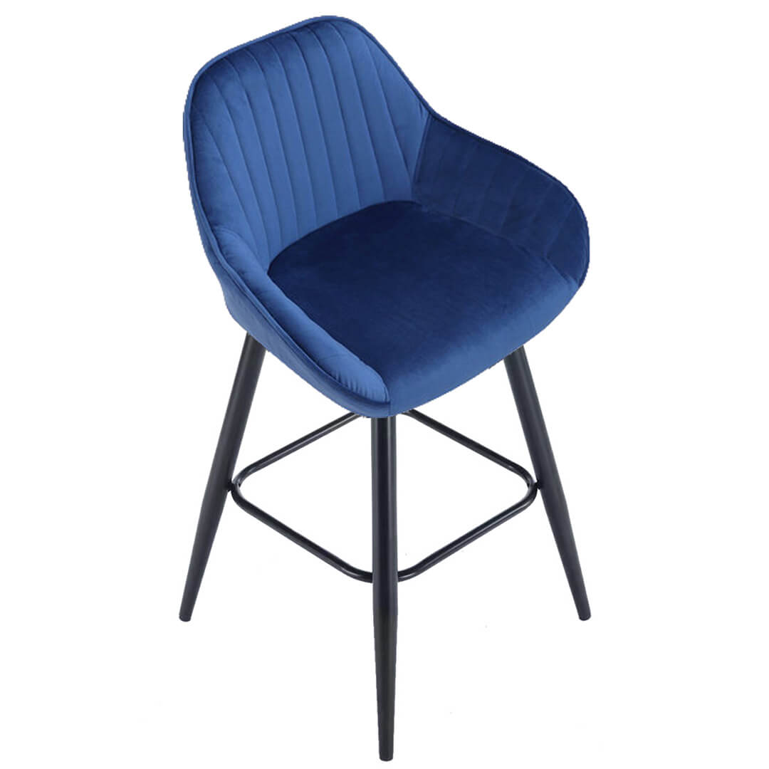 AURORA-Velluto-Velvet-Bar-Stool-Grey-Above