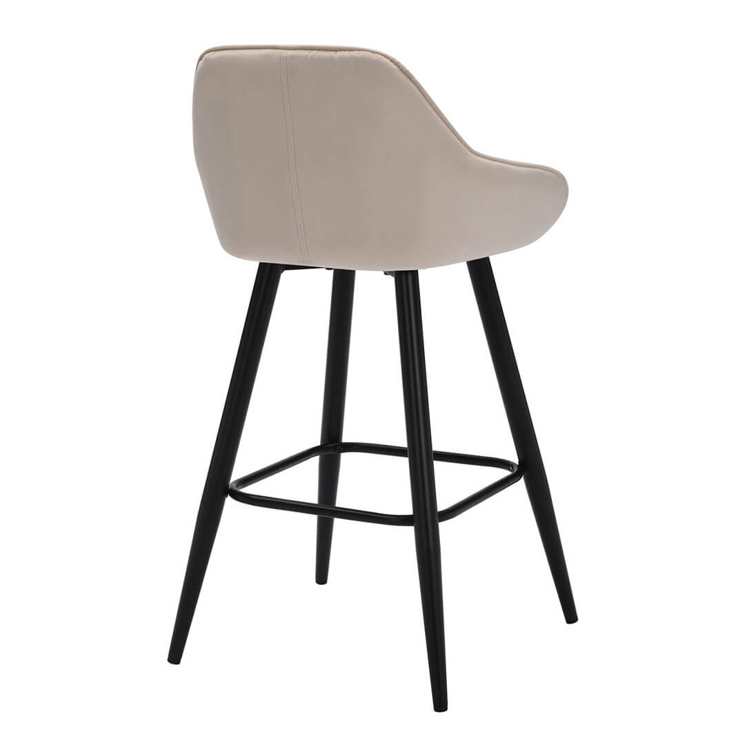 AURORA-Velluto-Velvet-Bar-Stool-Cream-Rear-Angle