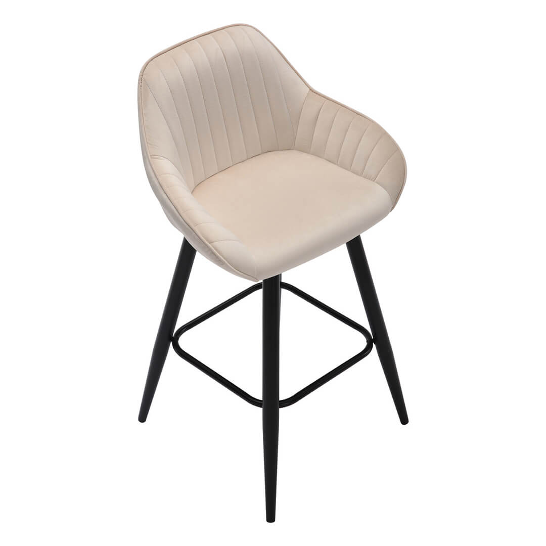 AURORA-Velluto-Velvet-Bar-Stool-Cream-Above