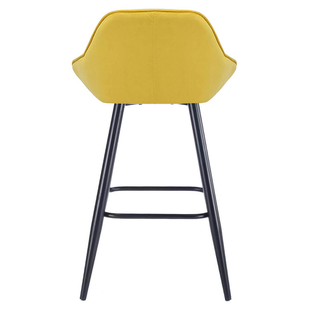 AURORA-Velluto-Velvet-Bar-Stool-Mustard-Rear