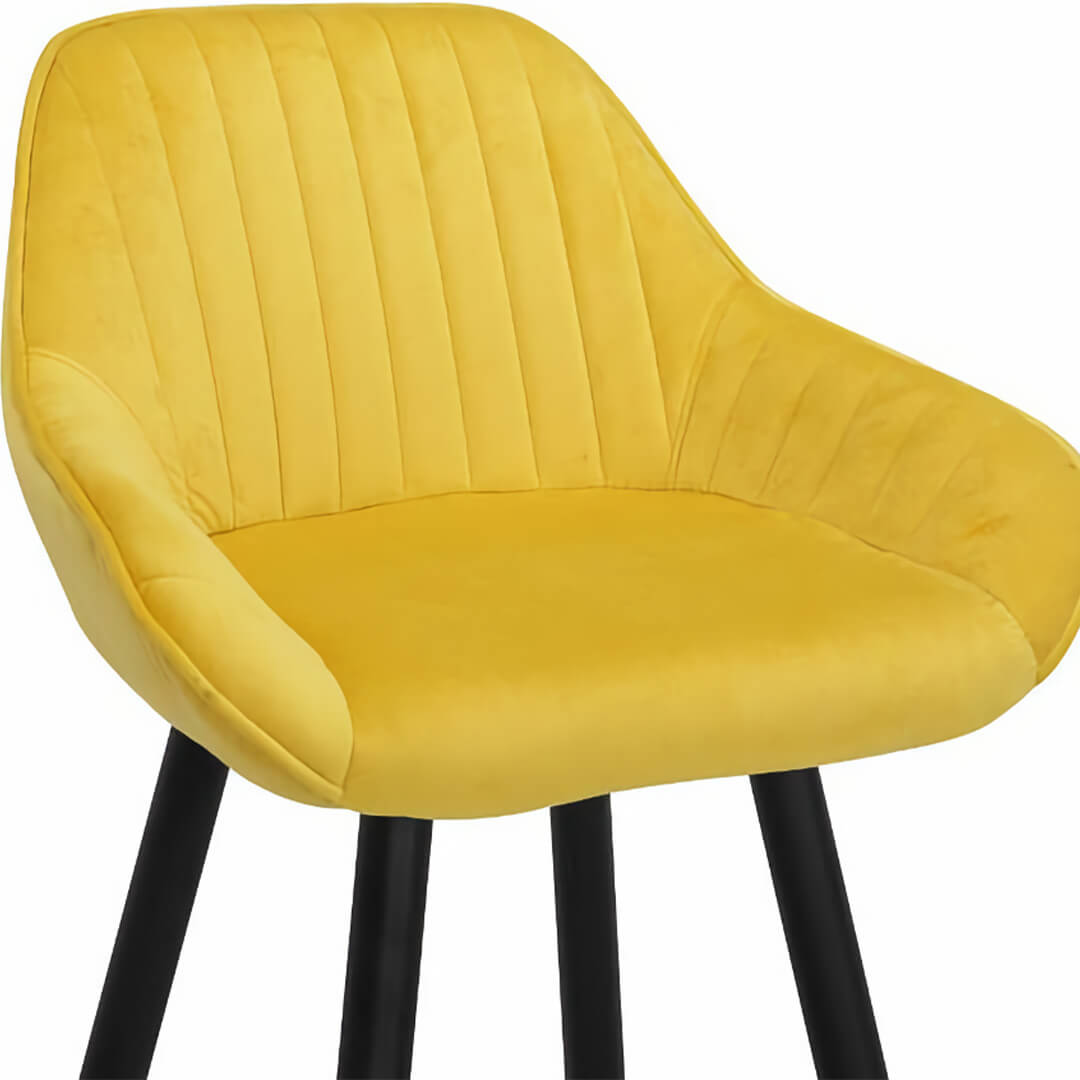 AURORA-Velluto-Velvet-Bar-Stool-Mustard-Seat-Pad