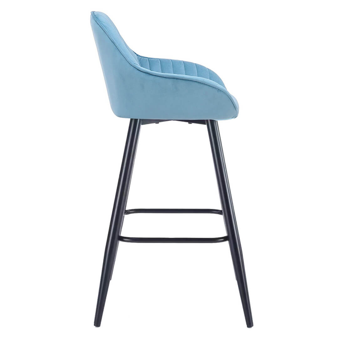 AURORA-Velluto-Velvet-Bar-Stool-Pastel-Blue-Left-Side