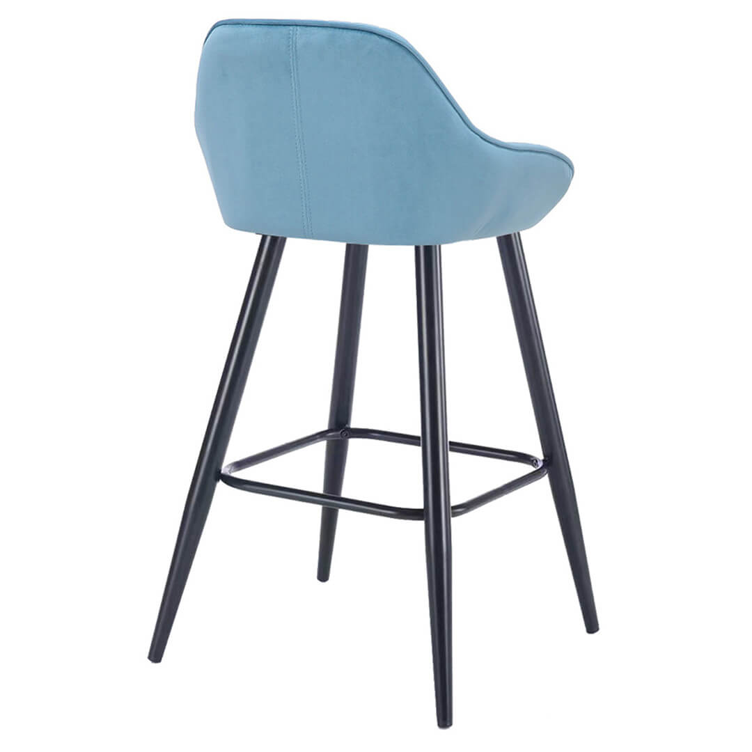AURORA-Velluto-Velvet-Bar-Stool-Pastel-Blue-Rear-Angled