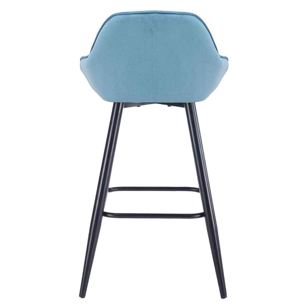 AURORA-Velluto-Velvet-Bar-Stool-Pastel-Blue-Rear