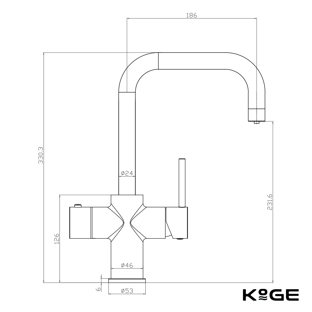 7-KoGE-3in1-Square-Hot-Boiling-Tap-Matt-Black-Dims