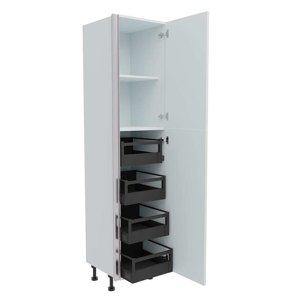 500mm True Handleless Larder Unit with 4 x Internal Drawers - RH Hinge (High)
