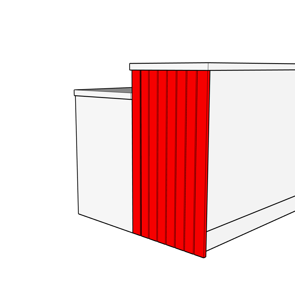 Lynmouth Base End Panel - T&G - Tall Height - 1070 x 625 x 18mm