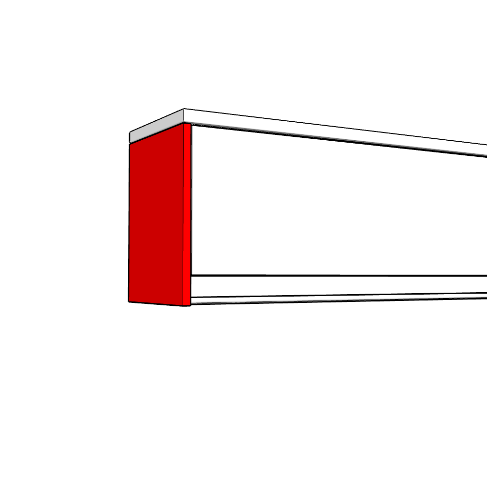 Burwood Bridging Wall Unit End Panel - Plain - 360 Height - TYPE C
