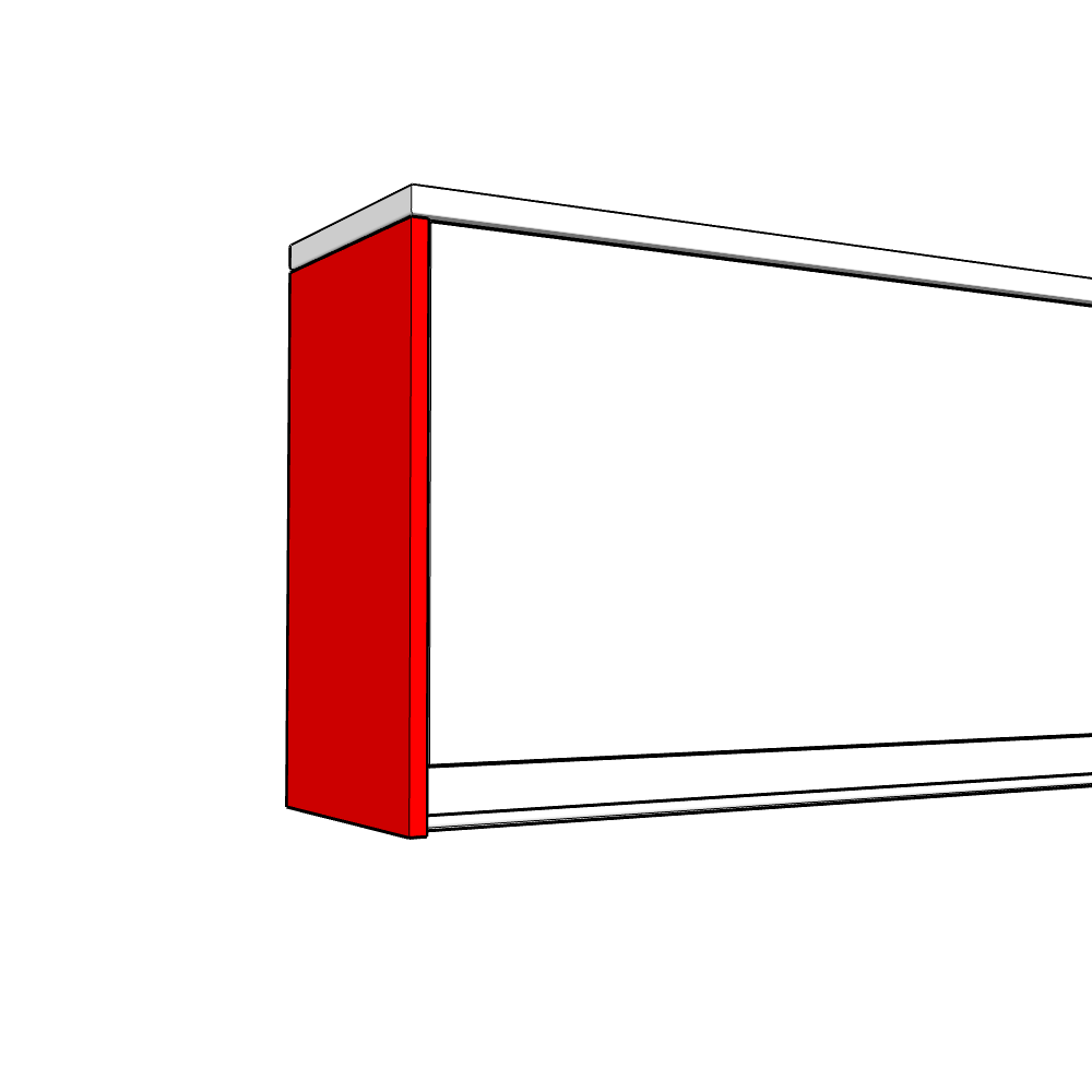 Burwood (Premium Colours) Wall End Panel - Plain - LOW - TYPE C