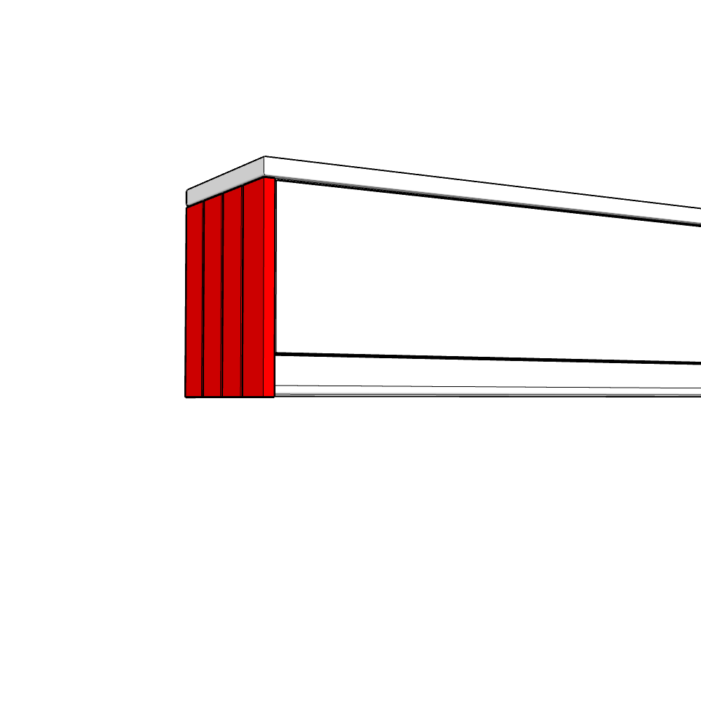 Seaton Bridging Wall Unit End Panel - T&G - 290 Height - TYPE C