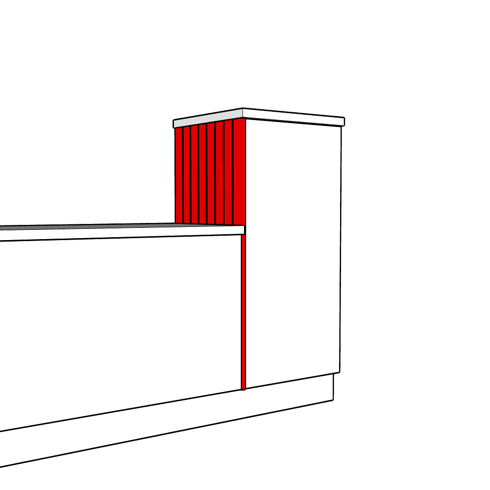 Artino Inline Tall End Panel - T&G - Midi Height - 1250 x 625 x 18mm