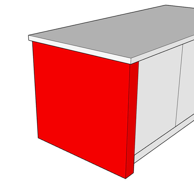 Darlington Island Double Return Gable End Panel - Plain - 890 x 860 x 100mm