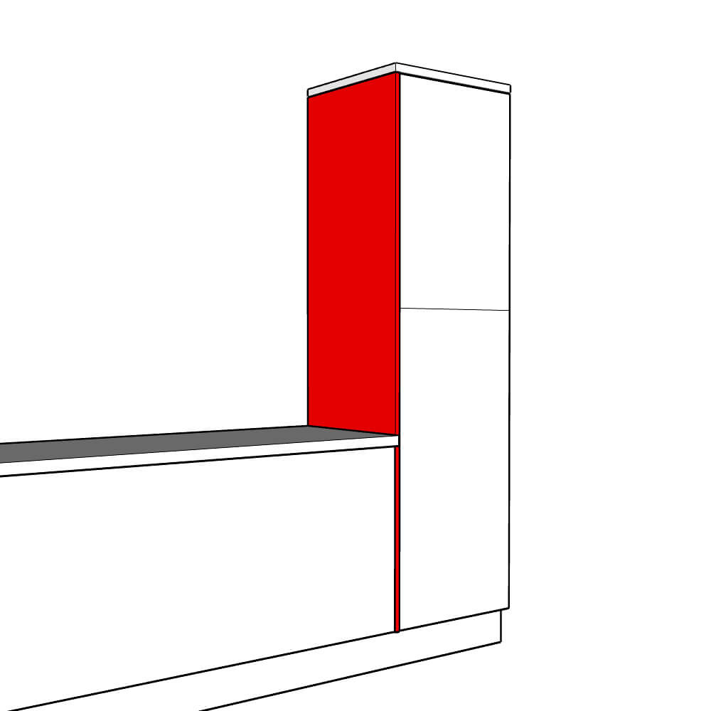 Helmsley Inline Tall End Panel - Plain - High Larder Height - 2150 x 625 x 18mm