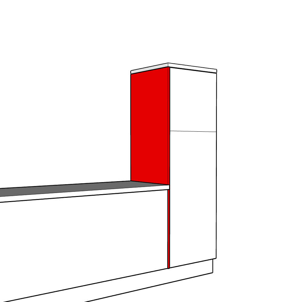 Helmsley Inline Tall End Panel - Plain - Low Larder Height - 1825 x 625 x 18mm