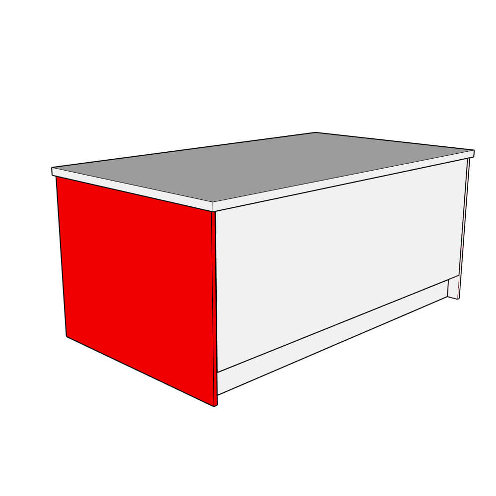 Henley Island End Panel - Plain - 890 x 1160 x 18mm