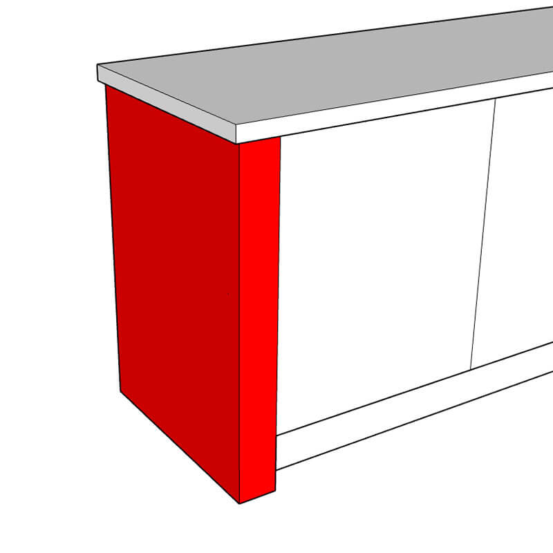 Henley Return Gable End Panel - Plain - 890 x 600 x 100mm