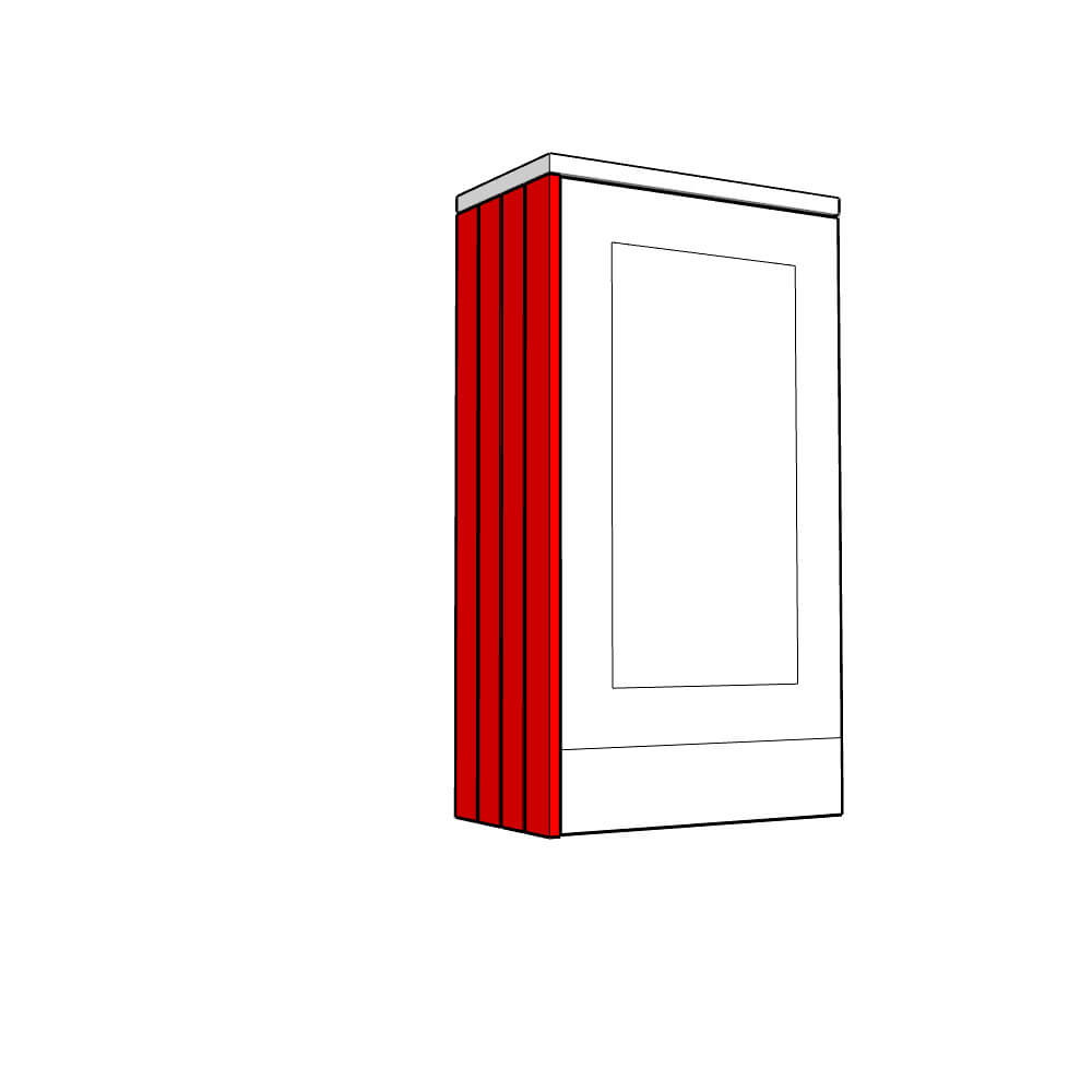 Tenby Dresser End Panel - T&G - To suit LOW height Dresser Unit (1105 x 350 x 18mm)
