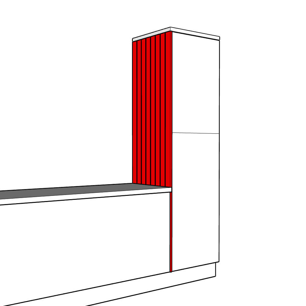 Tenby Inline Tall End Panel - T&G - High Larder Height - 2150 x 625 x 18mm