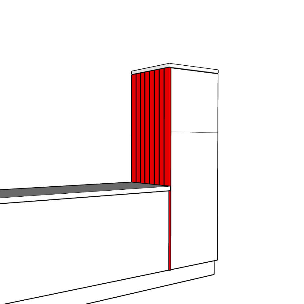 Tenby Inline Tall End Panel - T&G - Low Larder Height - 1825 x 625 x 18mm
