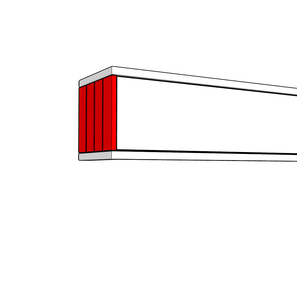 Dewsbury Bridging Wall Unit End Panel - T&G - 290 Height - TYPE A