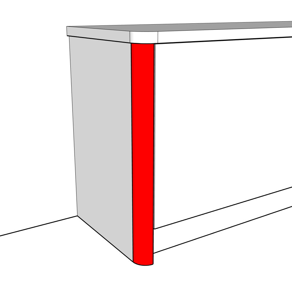 Cassina (Premium Colours) Radius End Feature - 3m x 70 x 50mm