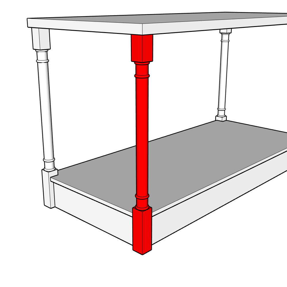 Portwood (Premium Colours) Turned Pilaster - 1250 x 57mm