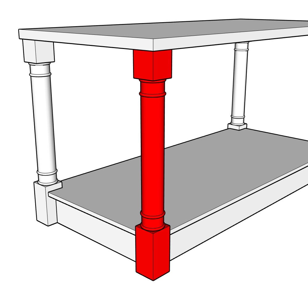 Portwood (Premium Colours) Turned Pilaster - 900 x 94mm