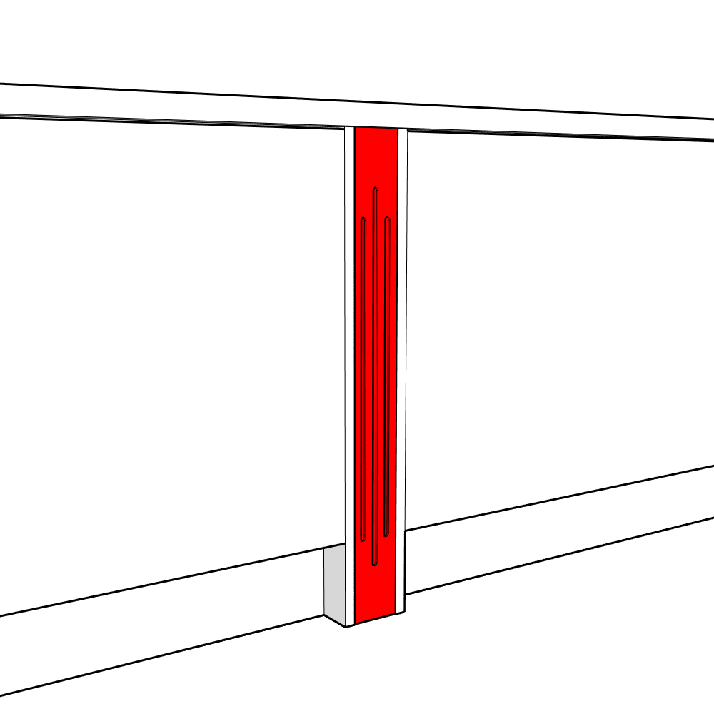 Velluto (Premium Colours) Fluted Pilaster - 900 x 90 x 18mm