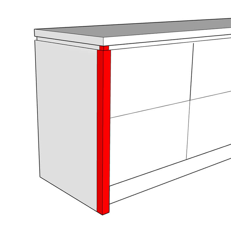 Marino External Corner Post - 965 x 75 x 75mm