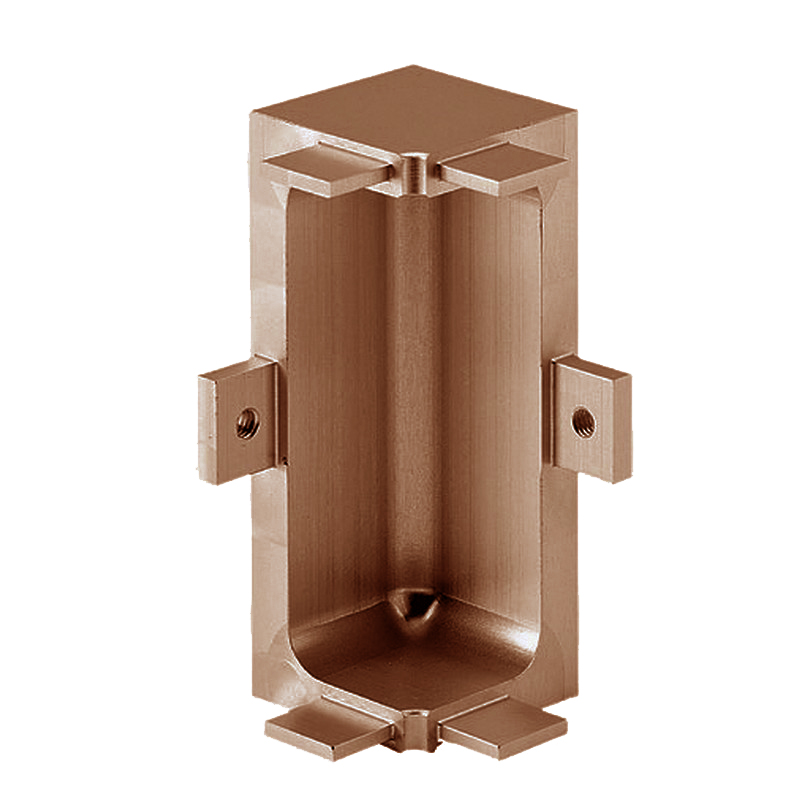 Mid Profile Internal Corner Joint for True Handleless - Brushed Copper Anodised