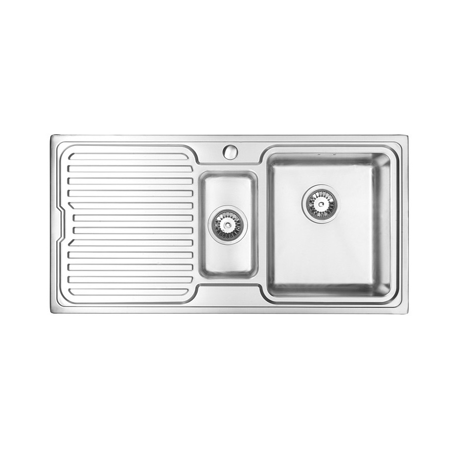 Clyde 1.5 bowl Brushed Steel Inset Sink - LH Drainer