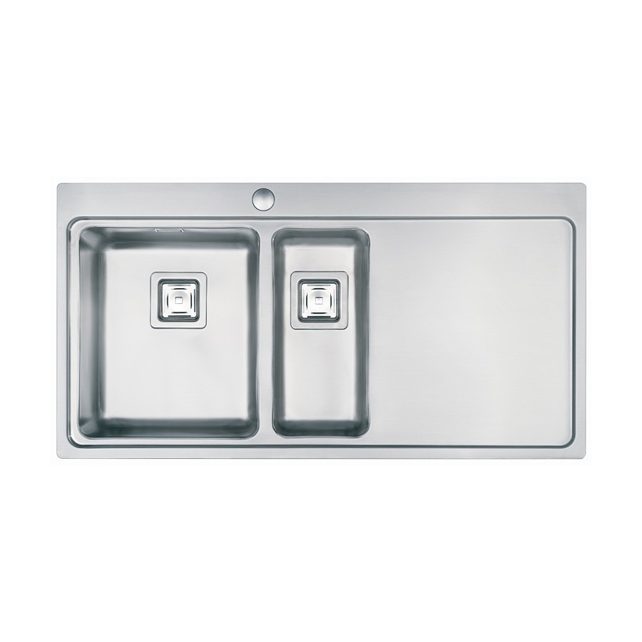 Slea 1.5 bowl Brushed Steel Inset Sink - RH Drainer